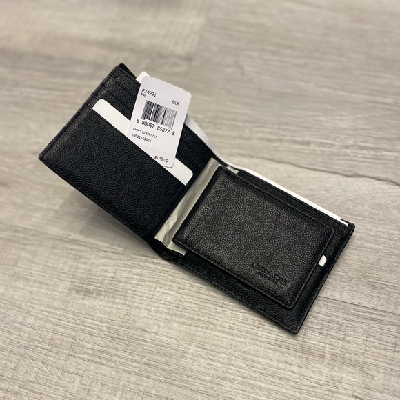 Coach 3 in 1 Black Calf Leather Wallet (NWT) - Picture 3 of 4